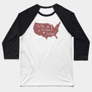 One Flag, One Land, One Heart, Land That I Love, America Y'all, Memorial Day, Patriotic, 4th July, America Baseball T-Shirt